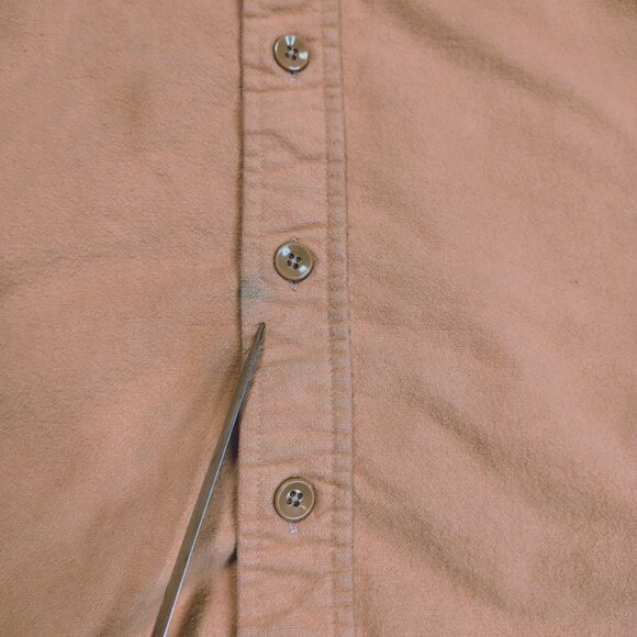VINTAGE LL Bean Chamois Shirt Size XXL Tall Peach Long Sleeve Made in USA - Picture 8 of 10